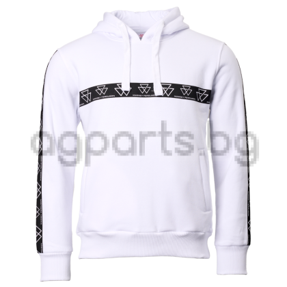 WHITE HOODIE WITH SIDE POCKETS