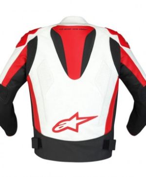 Alpinestars Tech 1-R Leather Jacket - White/Red